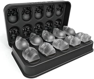 Uplifted Finds 10 Cavity 3D Skull Ice Cube Mold 10 Cavity 3D Skull Ice Cube Mold
