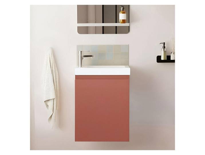 Mob In Lave-mains suspendu avec robinet chromé LISA Orange Terracotta Satiné