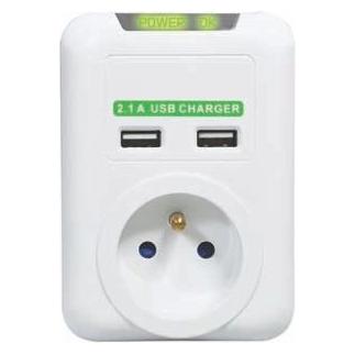 Logo Kabellos 1 Steckdose, 2x USB (35865-uniw)