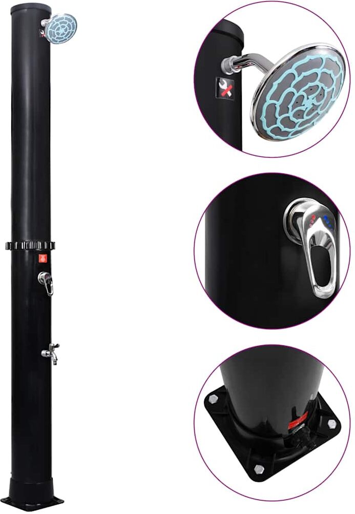 vidaXL Douche solaire d'extérieur avec pomme de douche et robinet 40 L