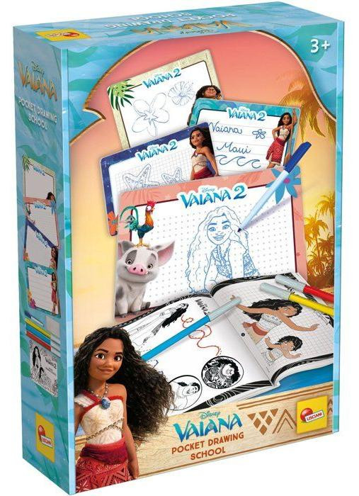 Liscianigiochi Pocket Studio Vaiana 2 Tekenset met uitwisbare witte borden en uitlegboekje voor kinderen vanaf 3 jaar
