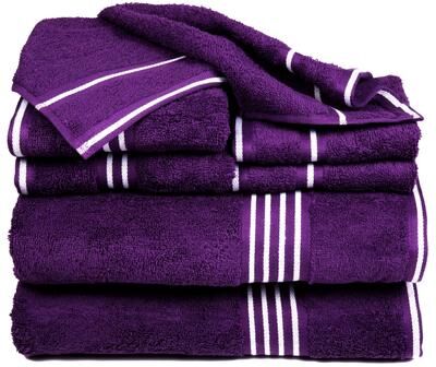 Lavish Home 8PC Bathroom Towels Set 575GSM 100% Cotton with 2 Bath Towels, 2 Hand Cloths, 2 Wash Cloths, and 2 Fingertip Fabric