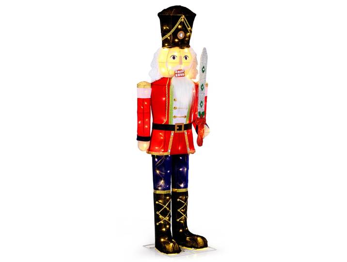 157 cm Grote Kerstmis Notenkraker Figuur met 100 LED-Lampen Verlichte Kerstdecoratie XXL