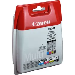 4 Canon Tinten 0386C008 CLI-571 Multipack KCMY