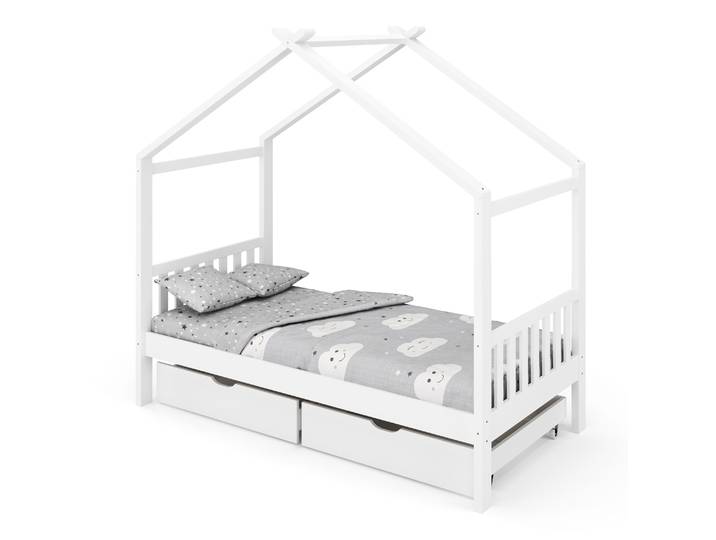 Kinderbett BEMBY mit 2 Schubladen 80 x 160 cm weiss
