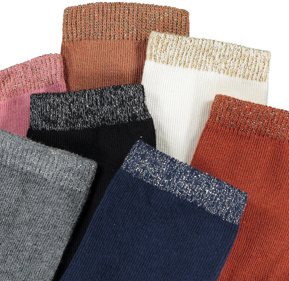 LA REDOUTE COLLECTIONS Lot de 7 paires de chaussettes avec bord côte en fils métallisés