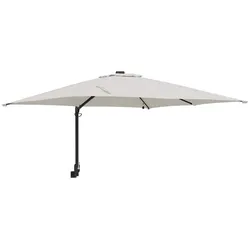 Helloshop26 - Neigbarer Gartenschirm 248,5 x 247,5 x 160 cm modernes Design mit LED-Beleuchtung sandfarbenes Polyester