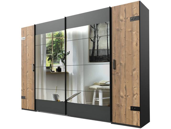Kleiderschrank Jasmin graphit Holzwerkstoff B 227 cm