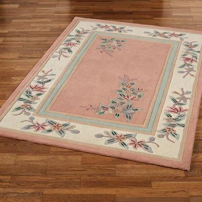 Touch of Class "Elegant Corner Floral II Rectangle Rug, 2'6"" x 4'2"", Peach"