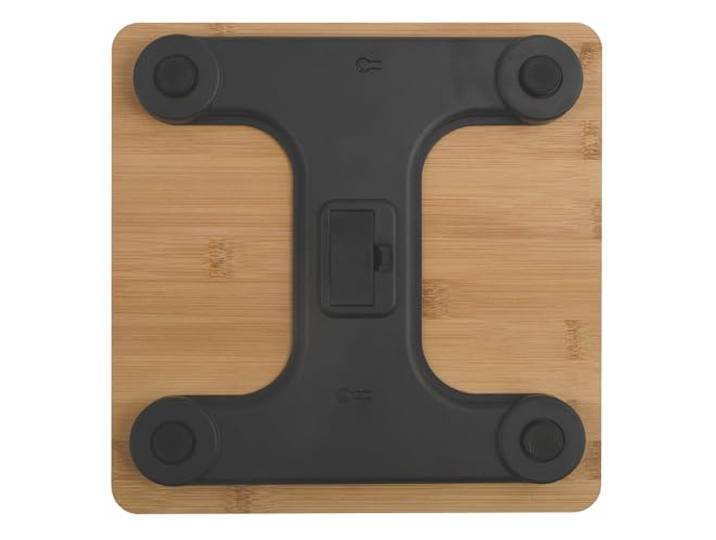MSV Digitale personenweegschaal, weegschaal, weegschaal van veiligheidsglas, slim design, bamboe - 180 kg