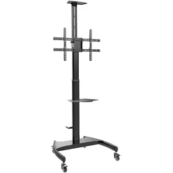 Aisens Soporte Suelo Ruedas Y Manivela DVD Camara Monitor TV 50kg 37-70 (50 kg, 37" - 70"), TV Ständer, Schwarz