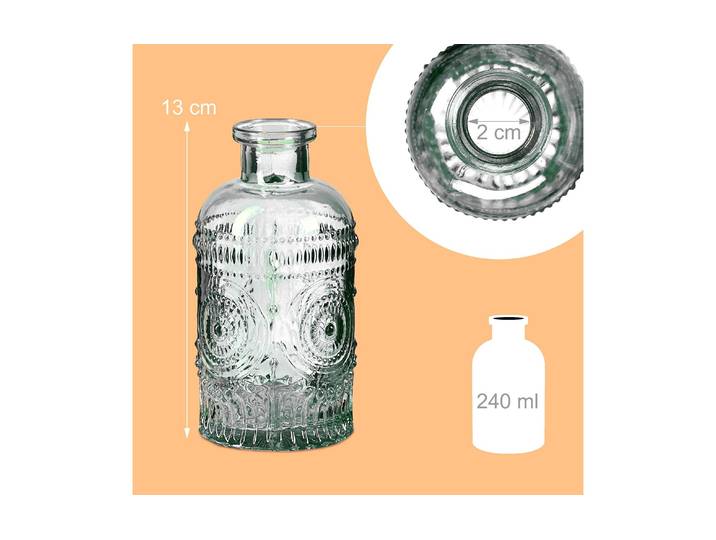 Tischvase RELAXDAYS 12er Set , transparent, H:13cm, Glas, Vasen, Tischvase