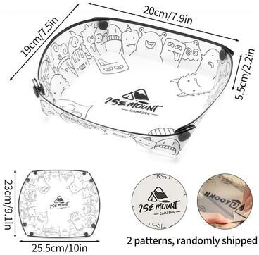 Uplift Picks Collapsible Camping Bowl Set Foldable Outdoor Tableware For Travel And Picnic 1 Pc Dinner Plate