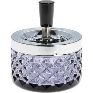 APS Aschenbecher Drehaschenbecher Indoor & Outdoor, mit Deckel, Tischascher aus Glas, 10 x 11 cm, winddicht, 0,6 Liter