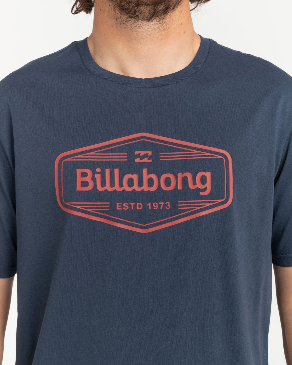 T-Shirt BILLABONG "Trademark", Herren, Gr. L, blau (denim), Obermaterial:100% Baumwolle., Shirts T-Shirt denim L