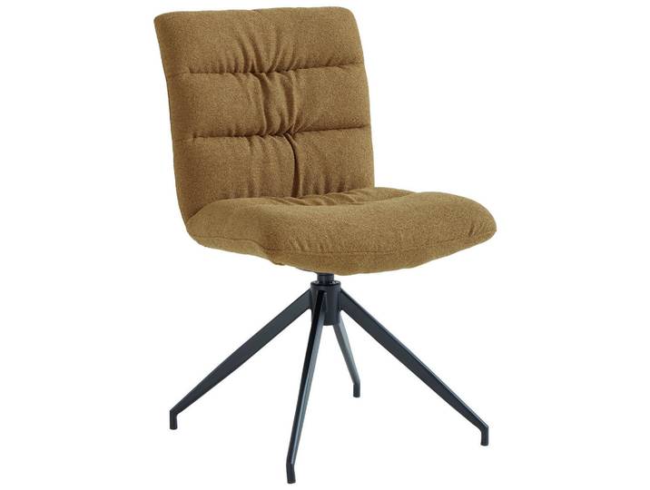 Dieter Knoll Stuhl, Schwarz, Karamell, Metall, Drehkreuz, 51x86x64 cm, Sitzfläche 360° drehbar, Esszimmer, Stühle, Esszimmerstühle