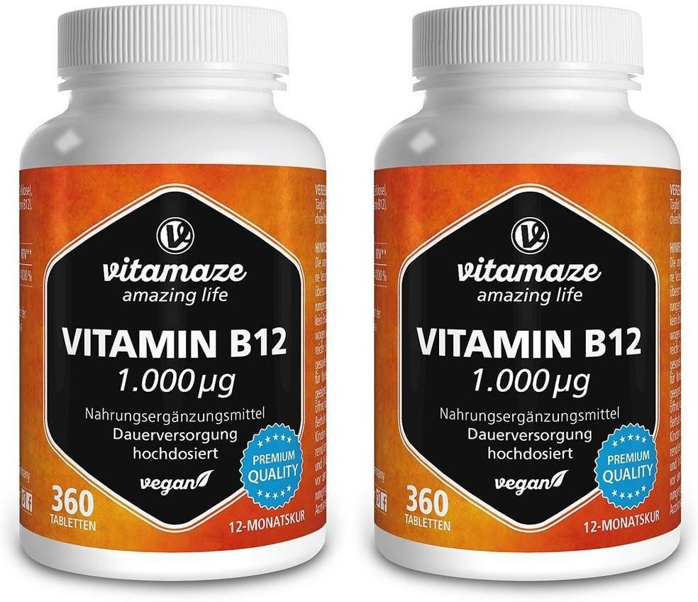 vitamaze Vitamin B12 1000 µg hochdosiert vegan Tabletten 2x 2x360 St