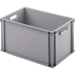 Unista Transportstapelbehälter L600xB400xH320mm o.Deckel hellgrau PP offene Durchgriffe