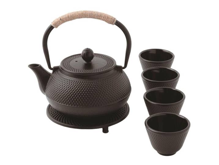 Teekanne-Set Paderno Schwarz Gusseisen 0.8 l 6-tlg