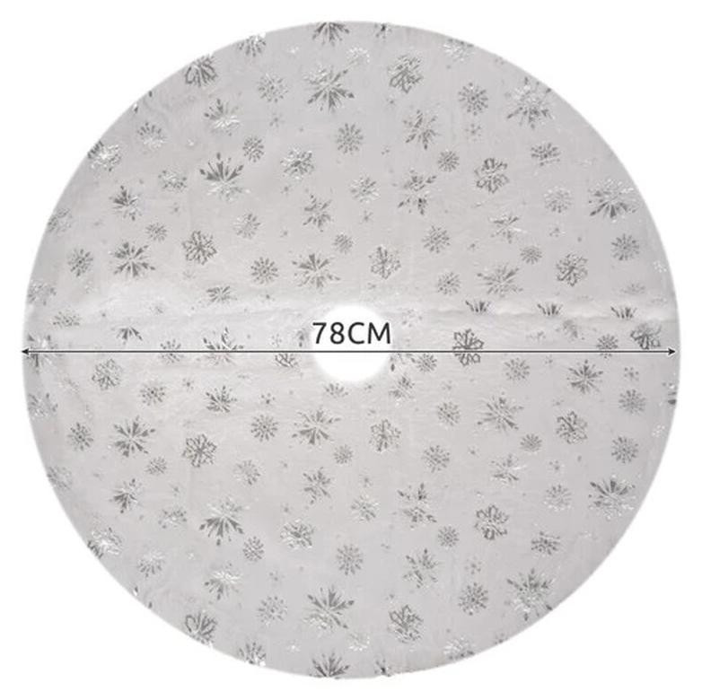 Ruhhy 22223 Deken voor onder de kerstboom, wit-zilver, 78 cm