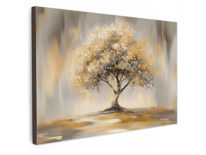 LEINWANDBILD Gemälde - Baum - Abstrakt - Blätter Gemälde 60x40 cm
