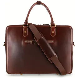 Buckle & Seam LederAktentasche Albert Braun / Innenfutter Dot (15"), Notebooktasche, Braun