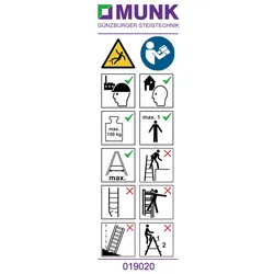 MUNK Produktaufkleber Glasreiniger-Leiter mit Stufen 20 Stück