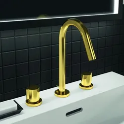 Ideal Standard Joy Waschtischarmatur BC783A2 mit Metall-Ablaufgarnitur, Ausladung 127mm, Brushed Gold