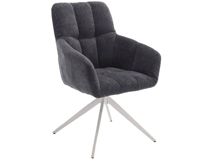 Drehstuhl HOME AFFAIRE Nizza , grau (anthrazit), B:61cm H:90cm T:66cm, Stühle, Drehstuhl, 180 Grad Drehfunktion, komfortable Polsterung, stabiles Gestell