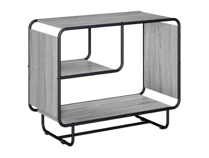 HFXHIJXQ Sideboard Sonoma-Grau 80x37.5x64.5cm Offenes Regal Anrichte Kompakter Buffetschrank mit 3 offenen Ablagen für Küche und Esszimmer. Beine aus Metall bieten hohe Stabilität.
