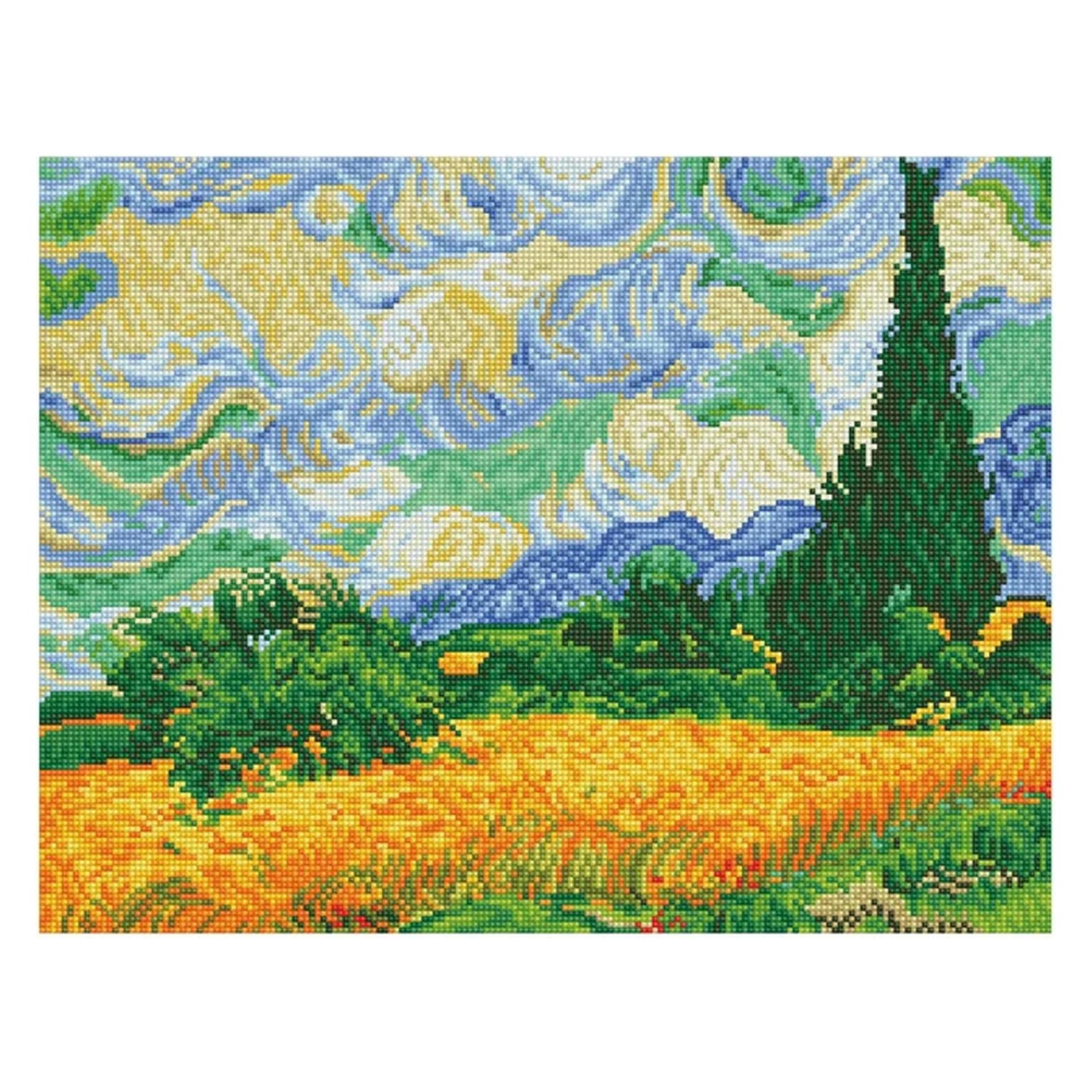 Diamond Dotz Diamond Painting Weizenfeld mit Zypressen (Van Gogh) (2524425)