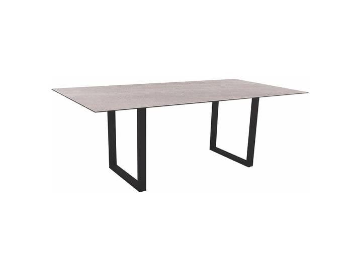 Stern Kufentisch 200x100 cm Aluminium schwarz matt Tischplatte