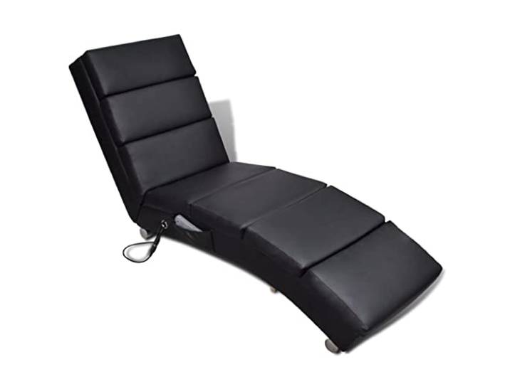vidaXL Massage-Chaiselongue Schwarz Kunstleder