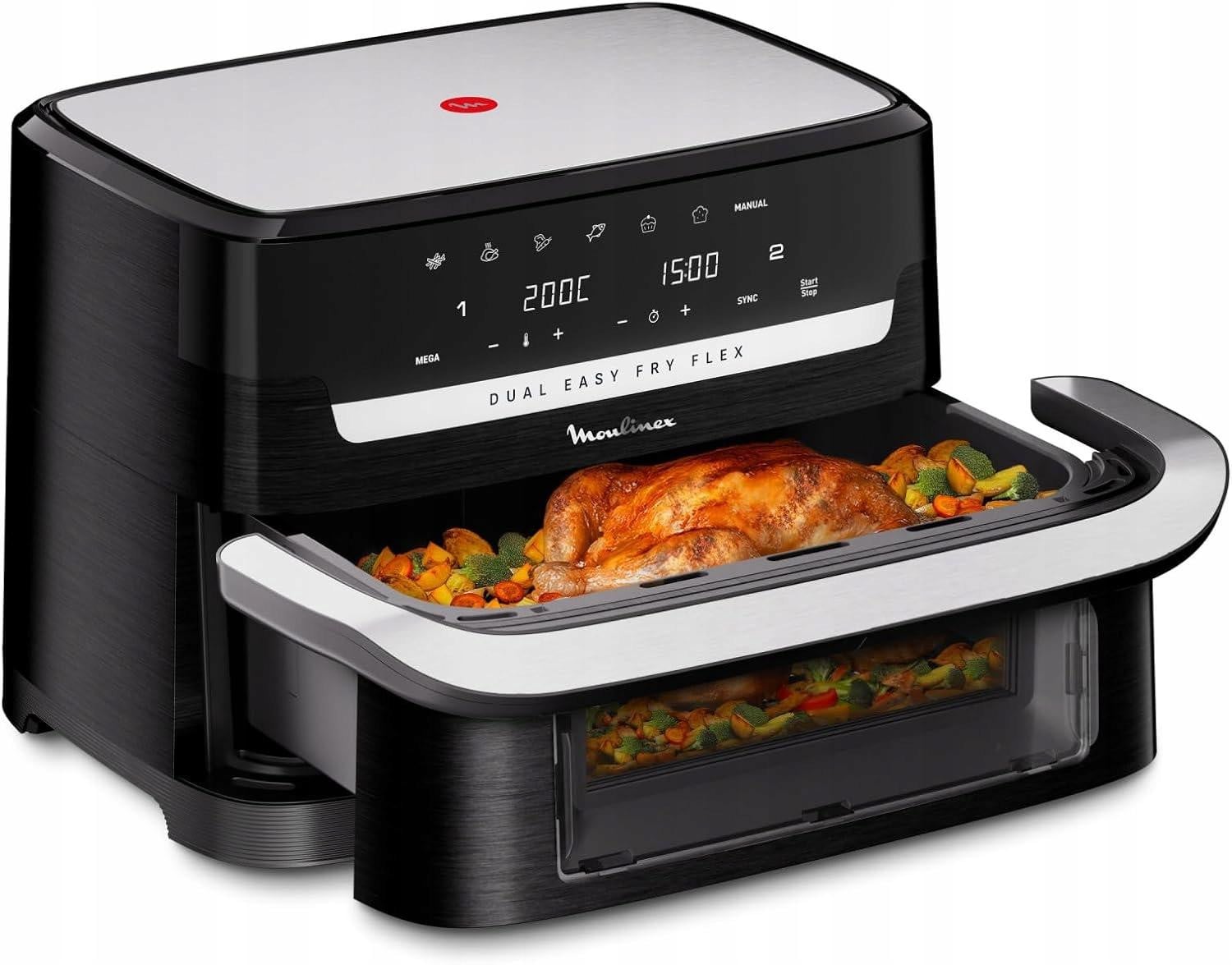 Moulinex EasyFry Dual Flex heteluchtfriteuse, 9 liter, 7 programma's, EZ9228F0