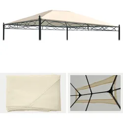 Ersatzbezug für Dach Pergola Pavillon Calpe 4x3m ~ creme