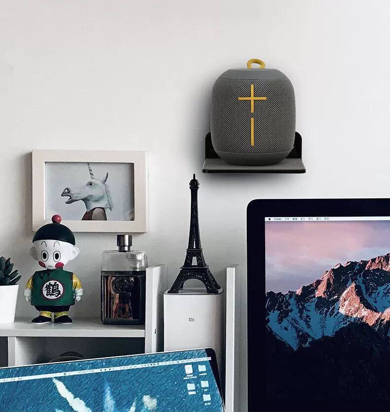 INF Étagère de rangement murale en acrylique pour haut-parleurs Le noir