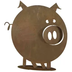 H.G-DEKO Schwein  Schwein Gustav auf Bodenplatte