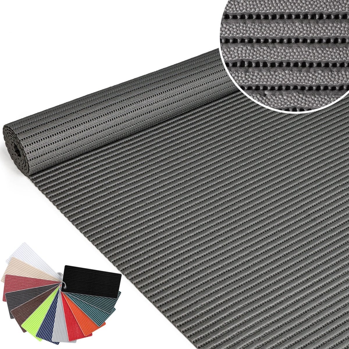 ANRO Badmat Grijs 65x180 cm - Antislip en Sneldrogend