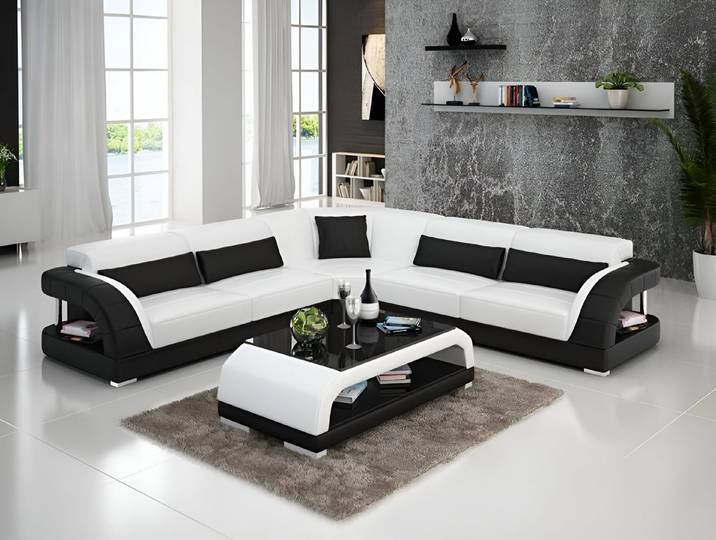 JVmoebel Ecksofa Ledersofa mit USB-Anschluss in modernem Design, Made in Europa