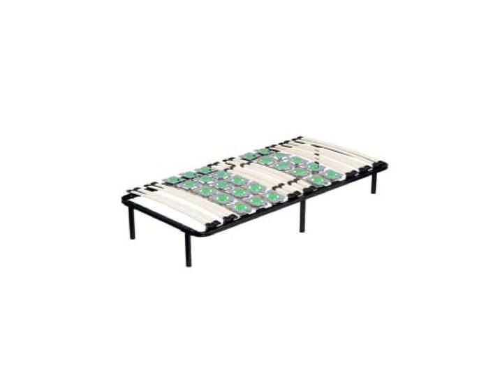 i-flair Metallbett Tellerlattenrost 120x200 cm auf 6 x Füßen, Gästebett Ergo IF55 mit Tellerfedern und Stauraum - für alle Matratzen und Betten geeignet
