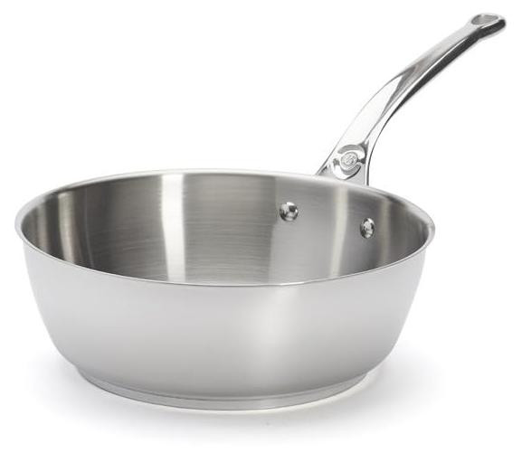 Dripio Roestvrijstalen koekenpan met rechte rand, zilverkleurig, 24 cm