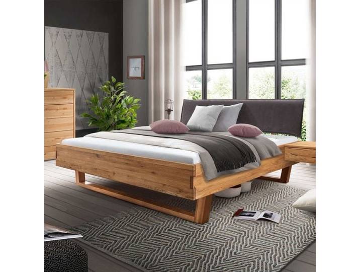 Bett Lobivia Komfort Wildeiche Massivholz 200x200cm modern, höhenverstellbar