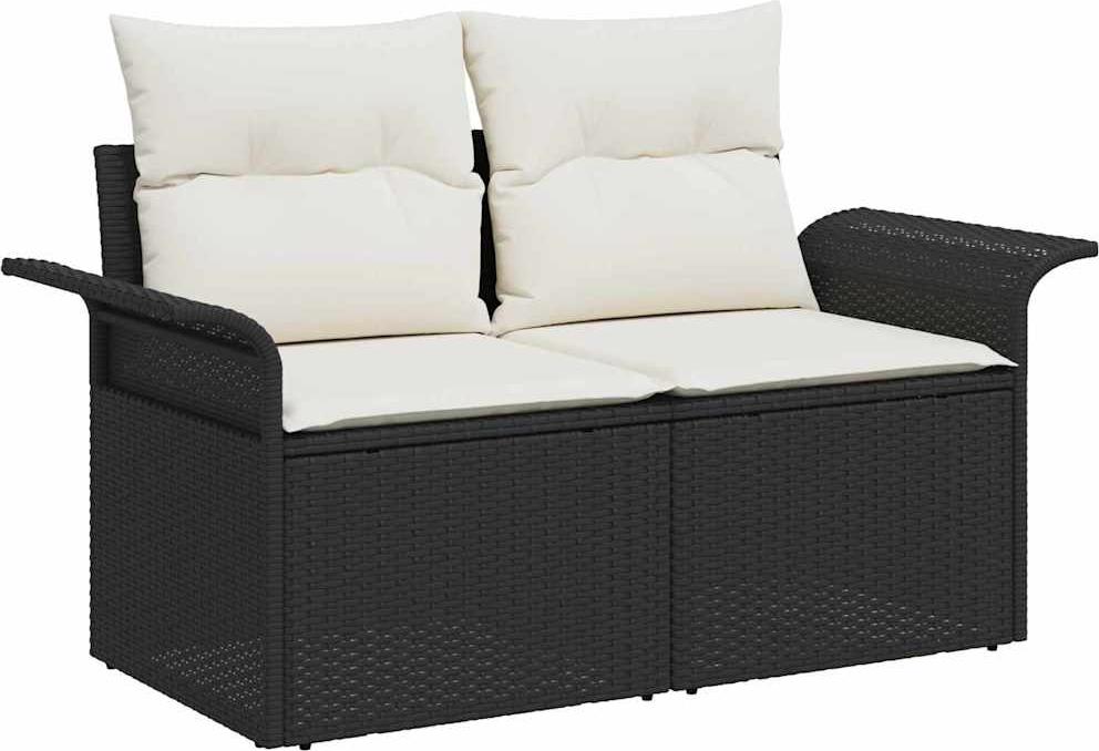vidaXL Gartensofa-set 7 stk. Schwarz