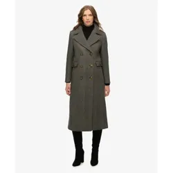 Superdry für Damen. W5011889A Schwarzer Zweireiher aus Wollmischung (L), Lässig, Wolle, Klassisch