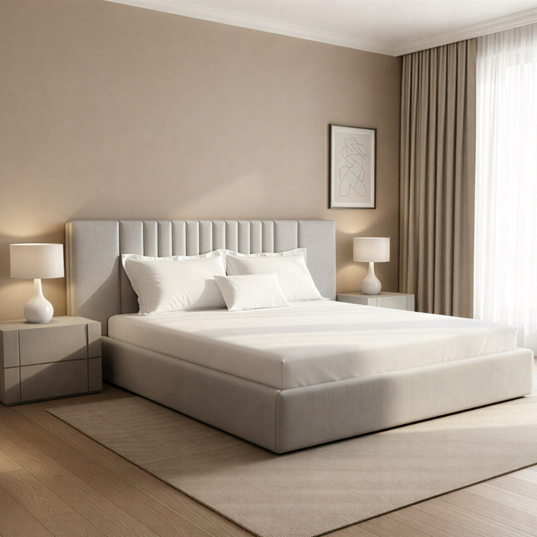 17 Stories Upholstered Bed Grey King (153 x 213 cm)