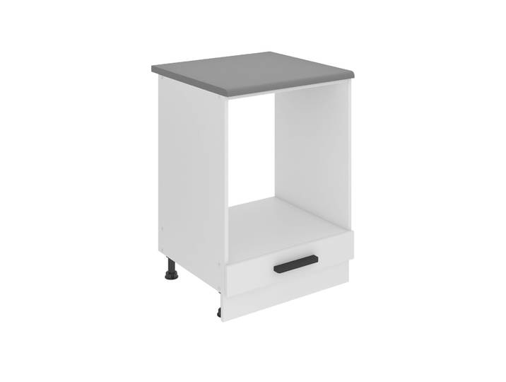 Belini Unterschrank Küche, Küchenunterschrank 60 cm Breite. SDP Küchenunterschrank mit Arbeitsplatte. Küchenschrank ohne Tür, mit Schubladen, Weiß matt