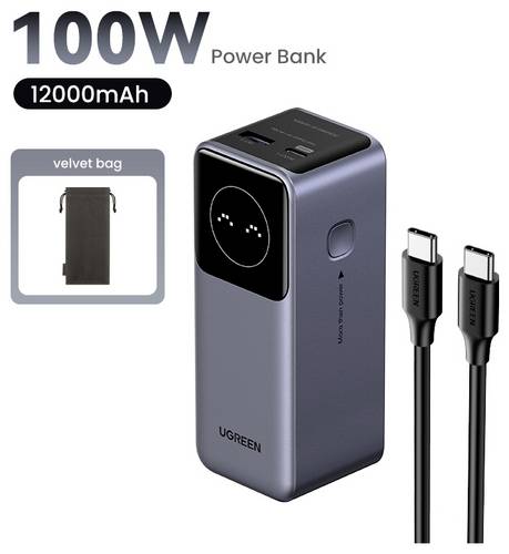 UGREEN PB724 12K 100W PowerBank 1C1A Powerbank 12000 mAh Grau