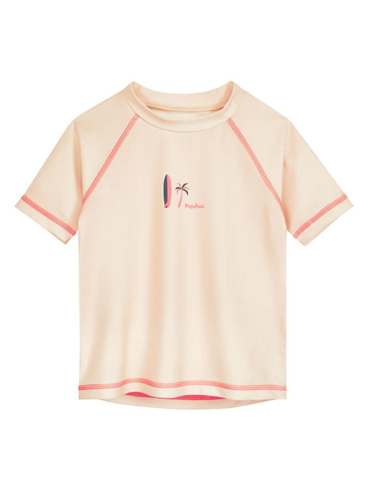 Playshoes Badeshirt "Surfbrett Palme" in Creme - 122/128