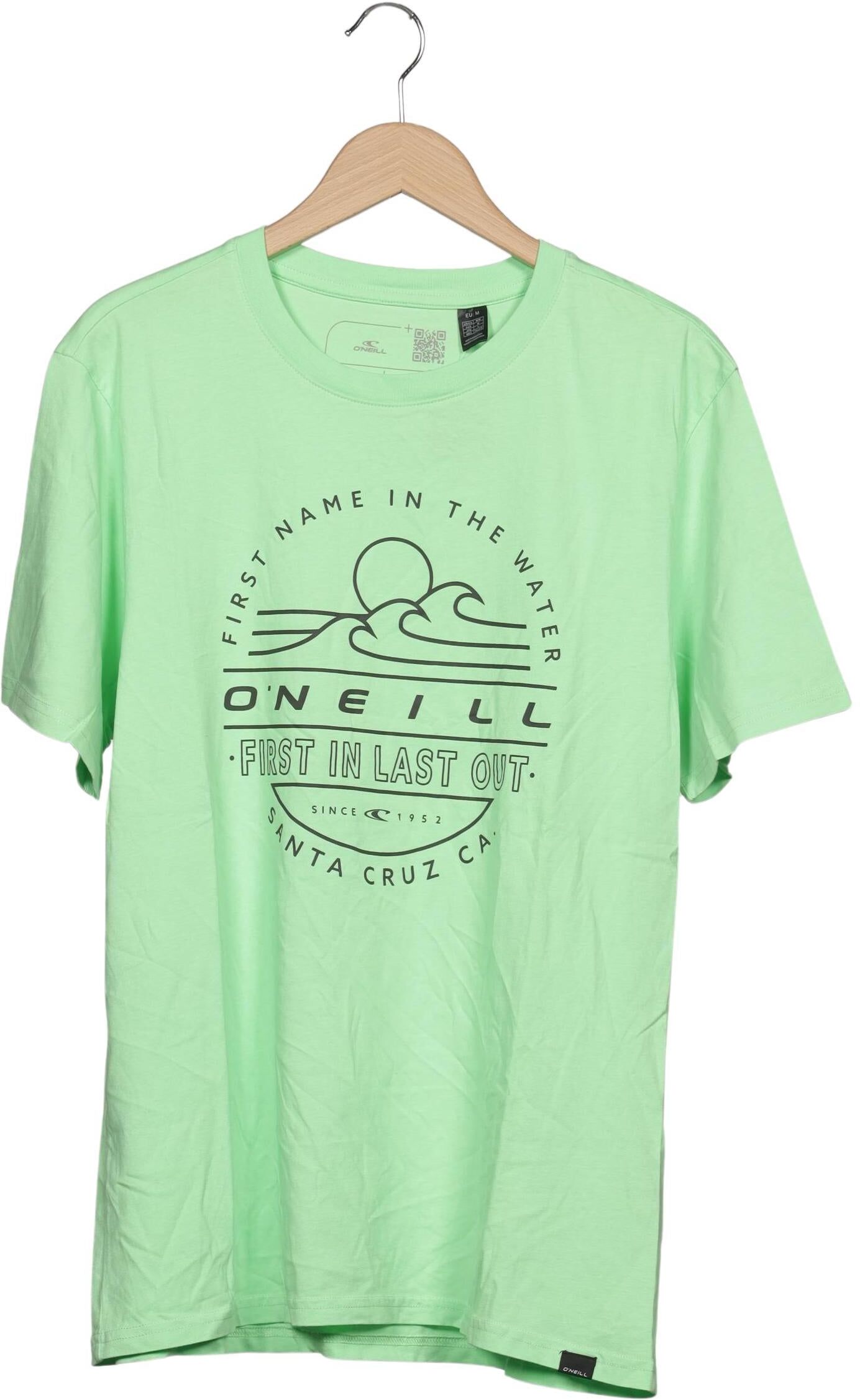 O Neill Herren T-Shirt, Hellgrün, Gr. M, Baumwolle - Second Hand