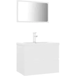 Helloshop26 - Elegantes modernes Badezimmermöbelset 60 x 38,5 x 45 cm mit praktischem Stauraum aus weißem Holzwerkstoff 02_0055102
